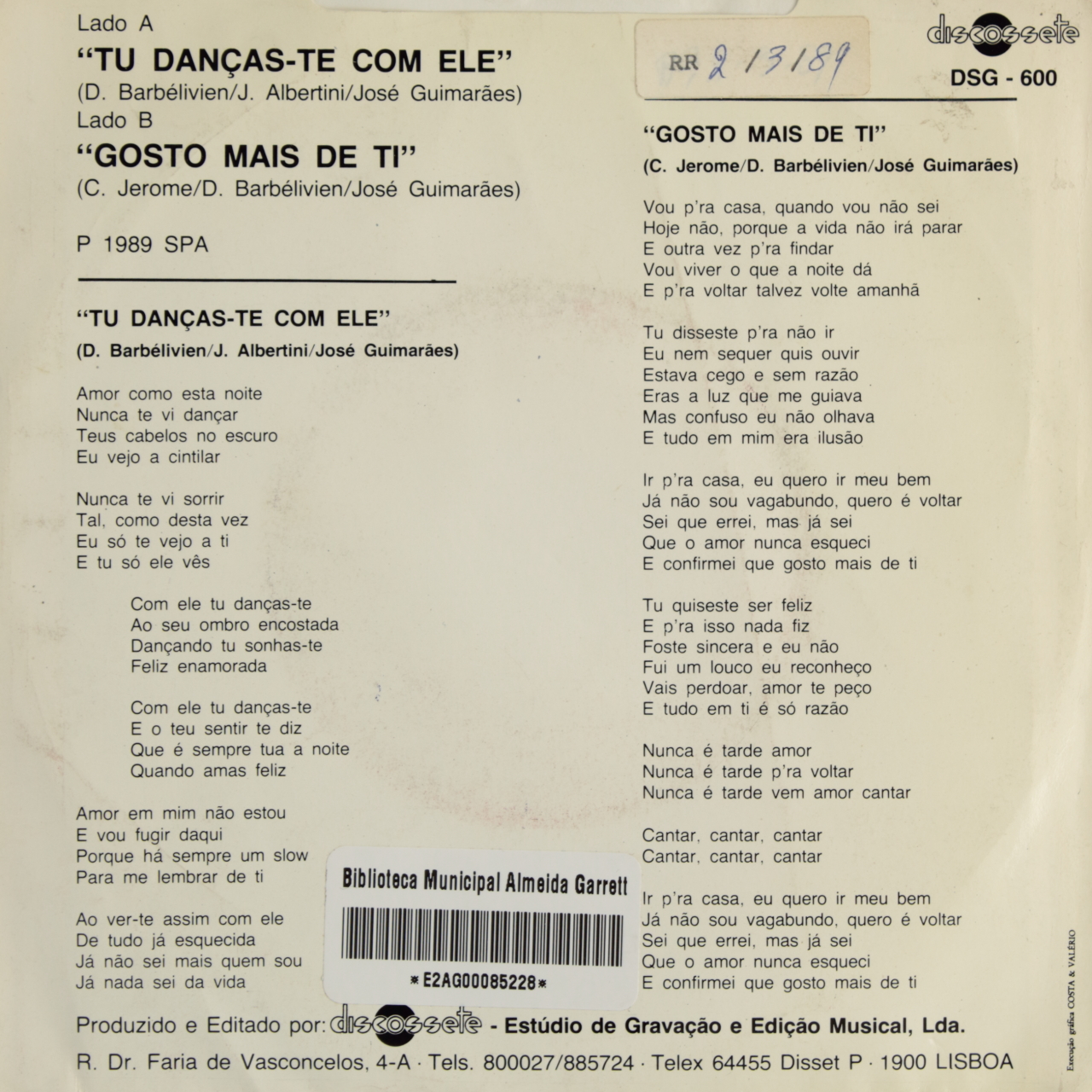 Tu danças com ele
