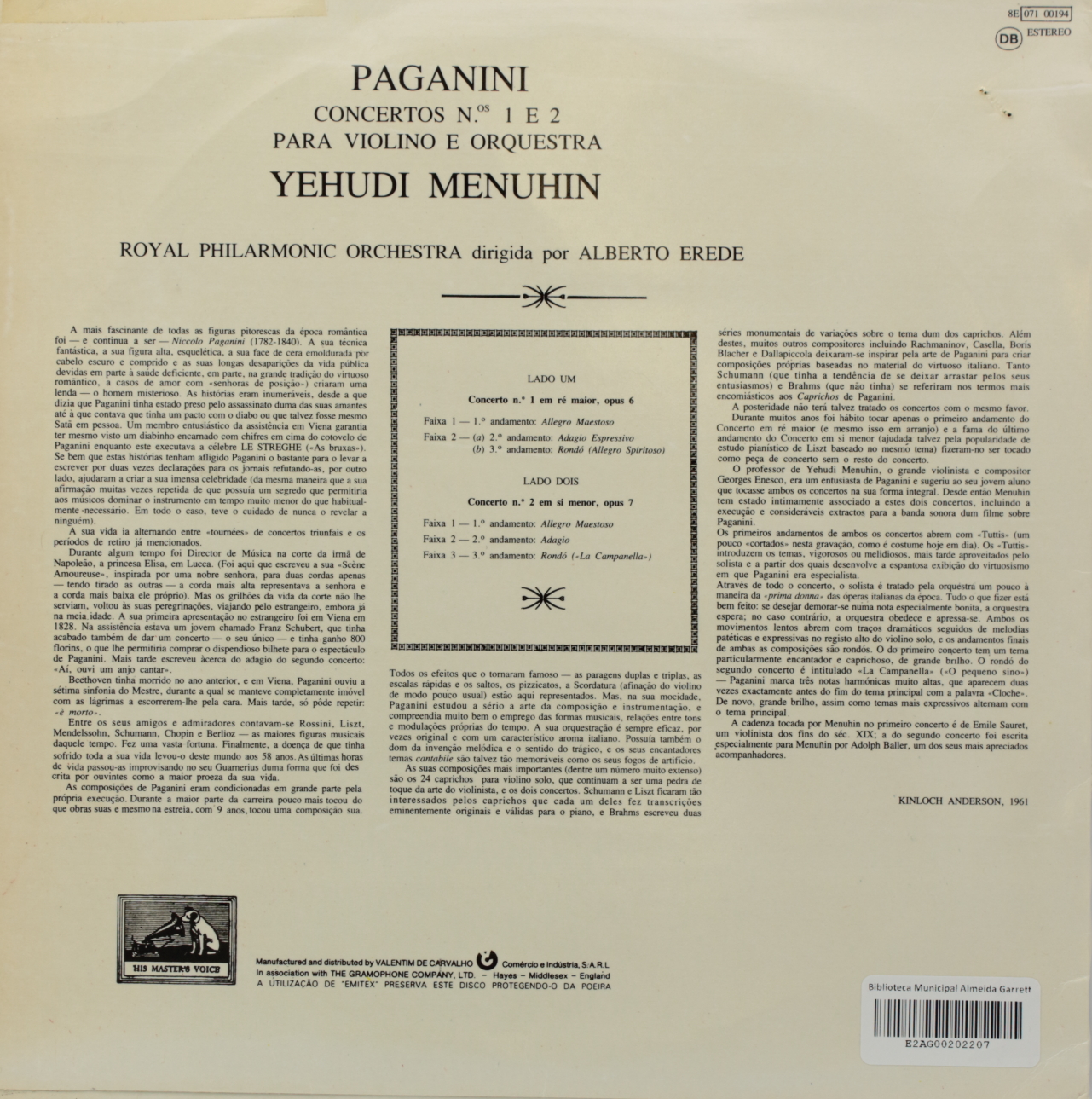 Paganini: Violin Concertos, No. 1 in D major; No. 2 in B minor