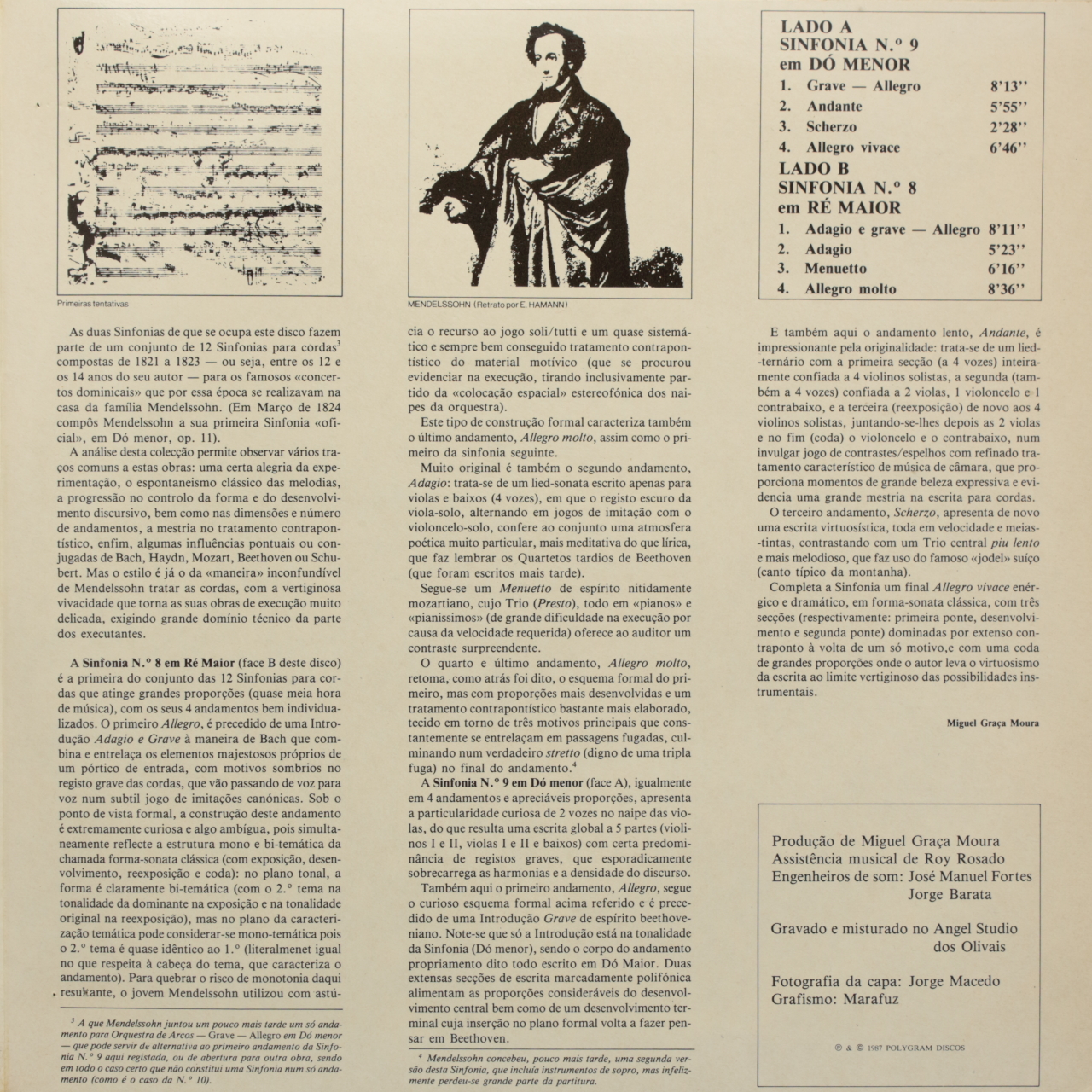 Mendelssohn: Sinfonia nº 9 e Sinfonia nº 8 para cordas
