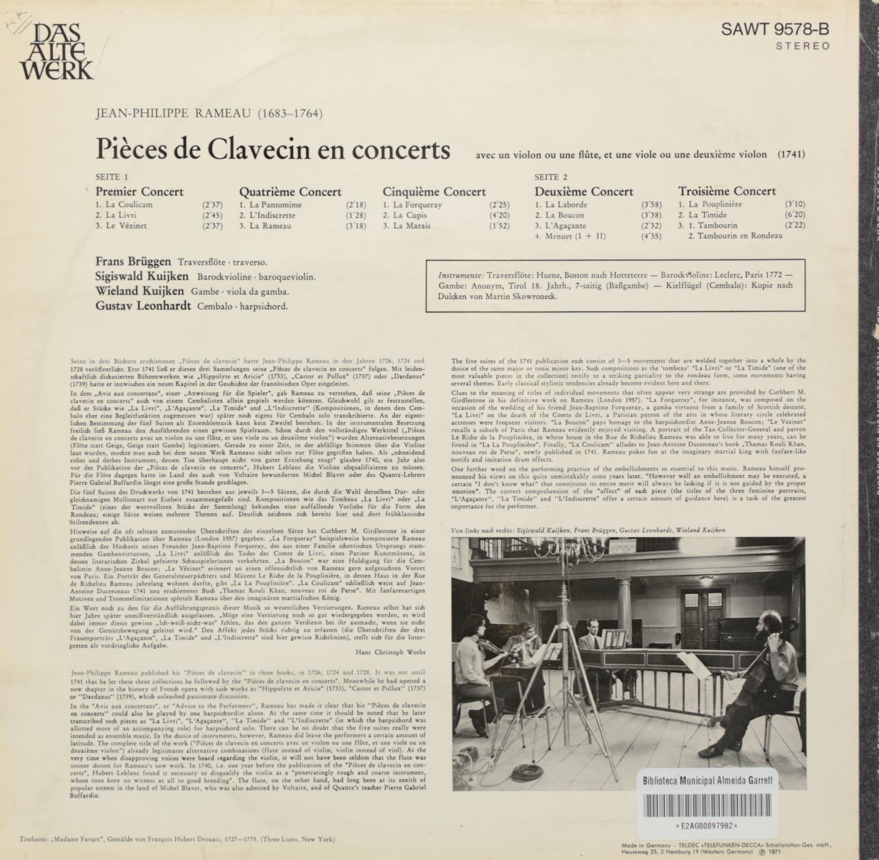Rameau: Pièces de Clavecin en concerts