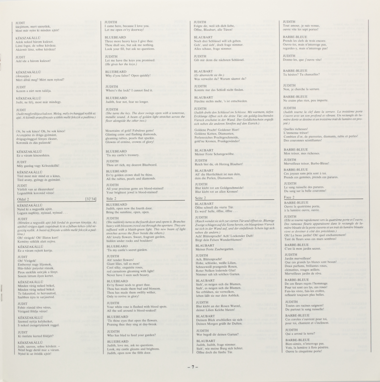 Bartók: Herzog Blaubarts Burg