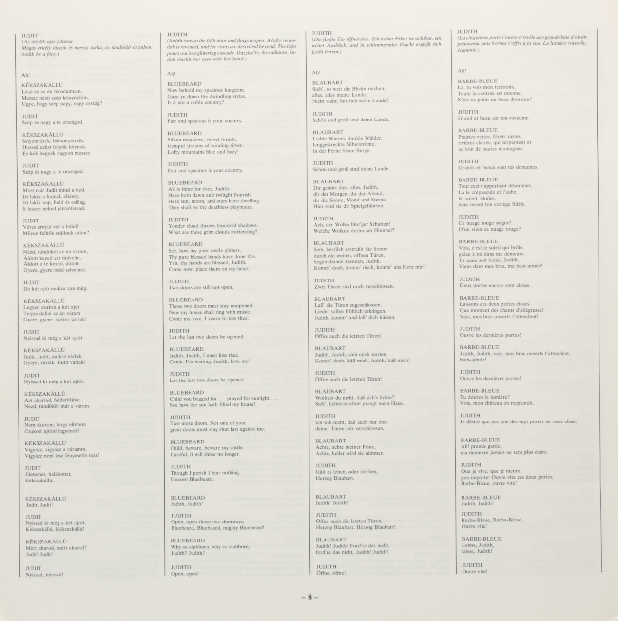Bartók: Herzog Blaubarts Burg