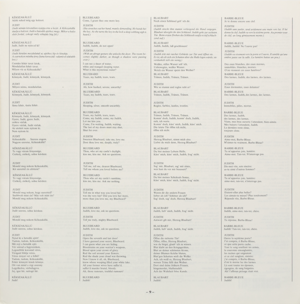 Bartók: Herzog Blaubarts Burg