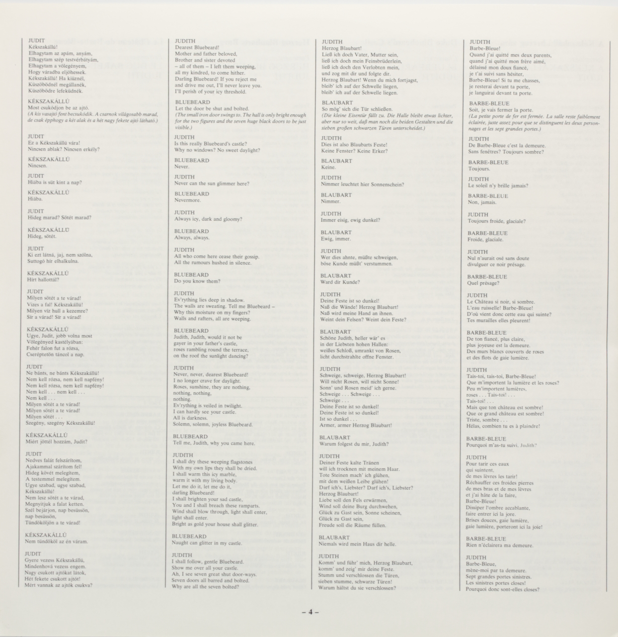 Bartók: Herzog Blaubarts Burg