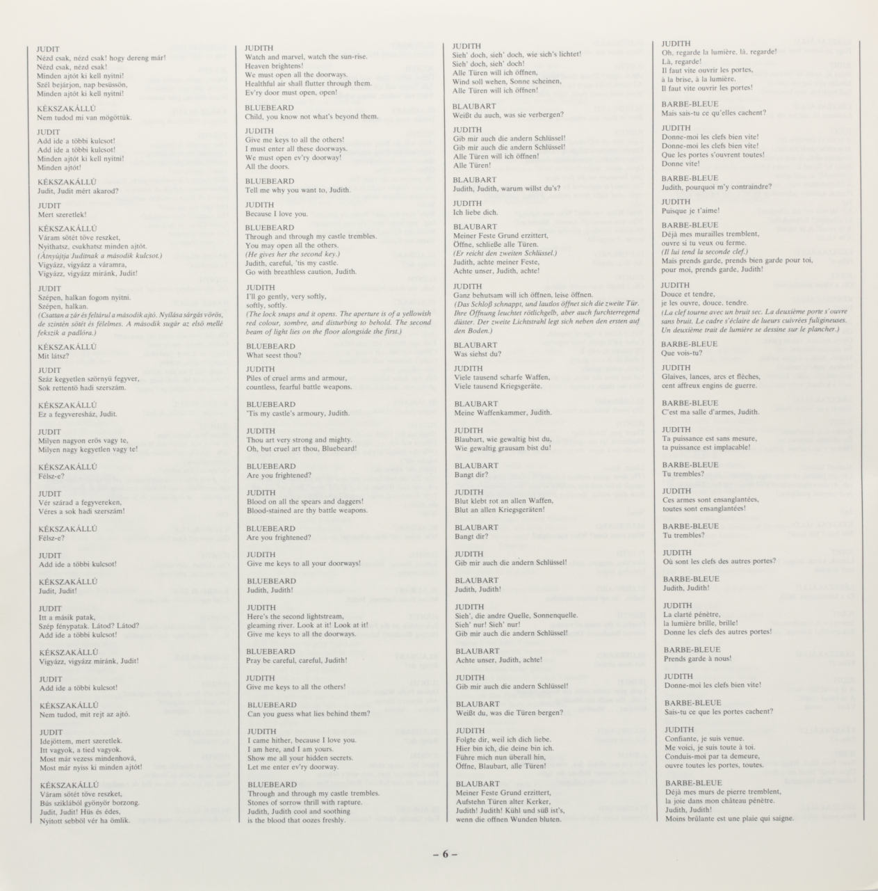 Bartók: Herzog Blaubarts Burg