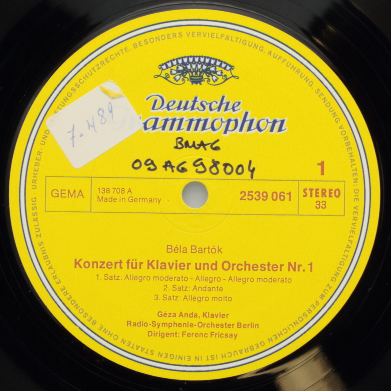Bartók: Die drei Klavierkonzert / Rhapsodie fur klavier und orchester