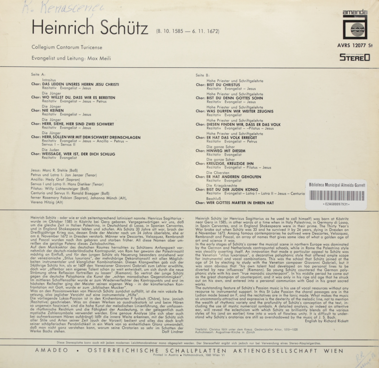 Schütz: Lukas-Passion