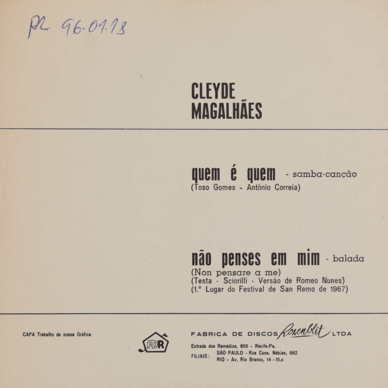 Quem é quem / Não penses em mim