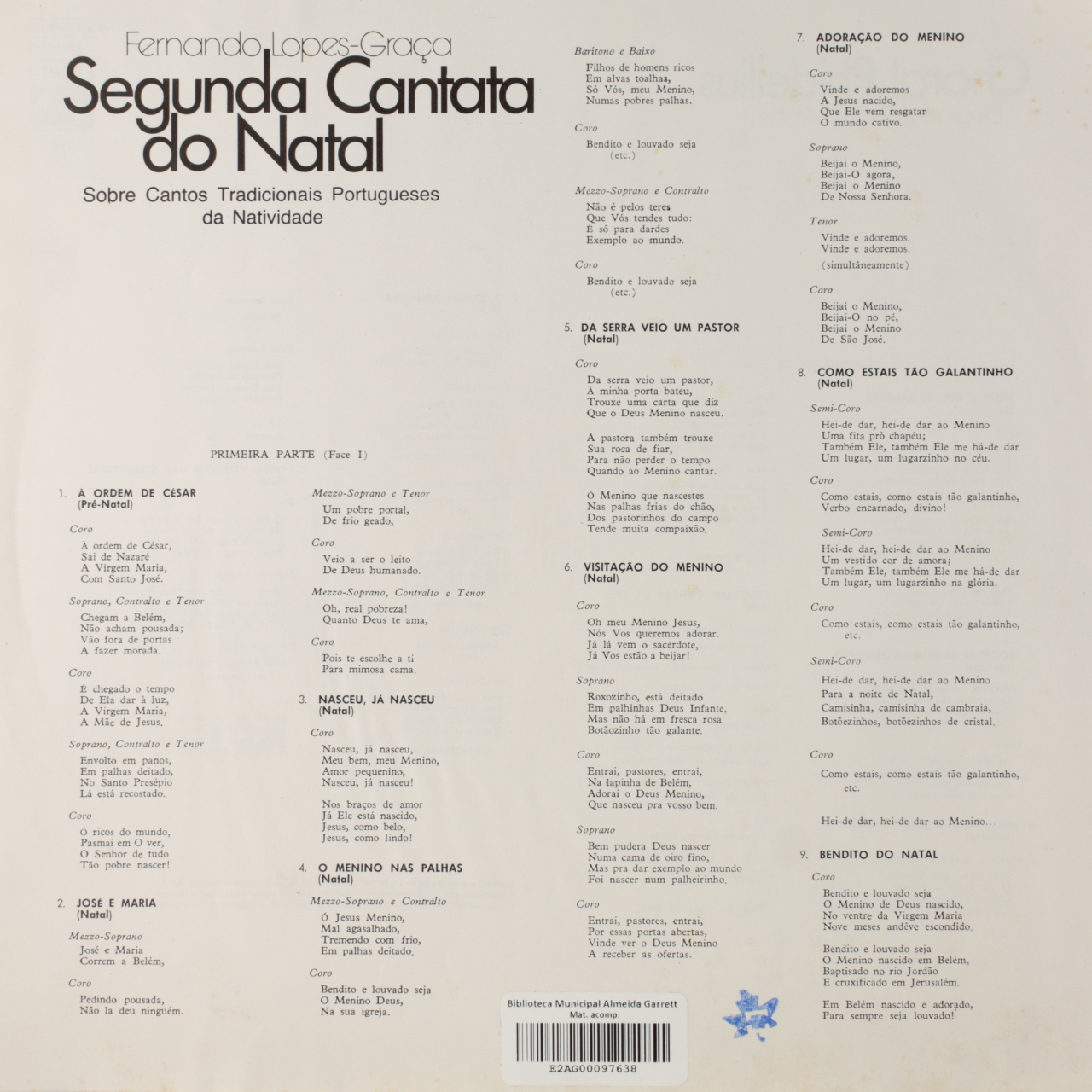 Lopes-Graça: Segunda cantata do Natal