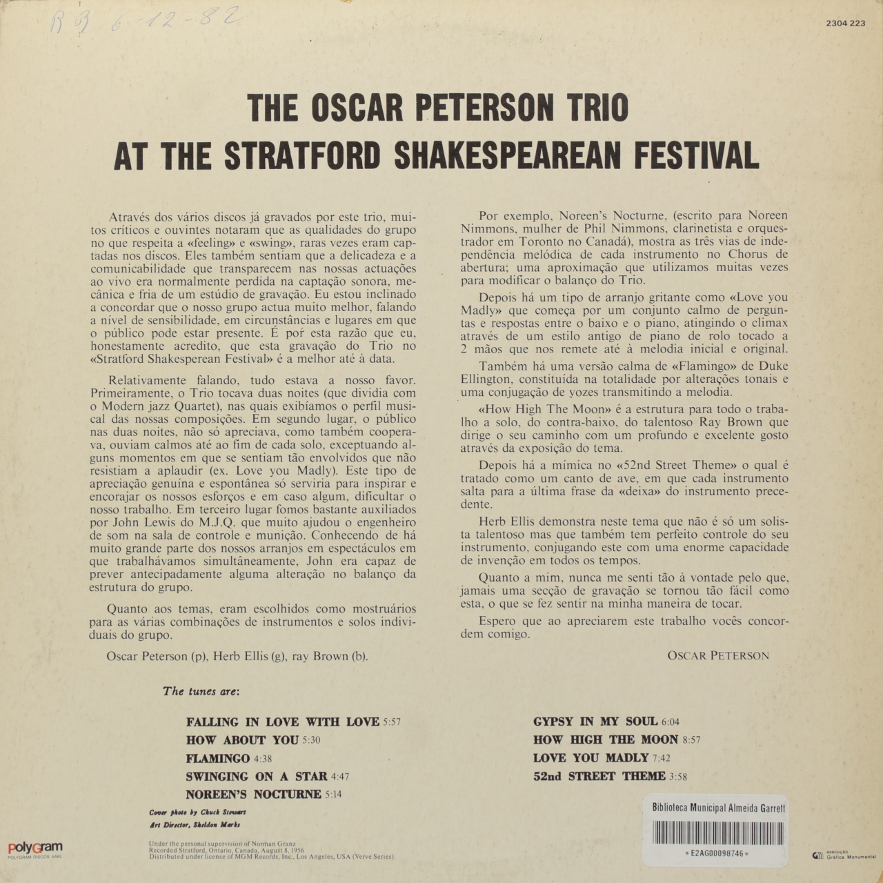 At the Stratford Shakespearean Festival