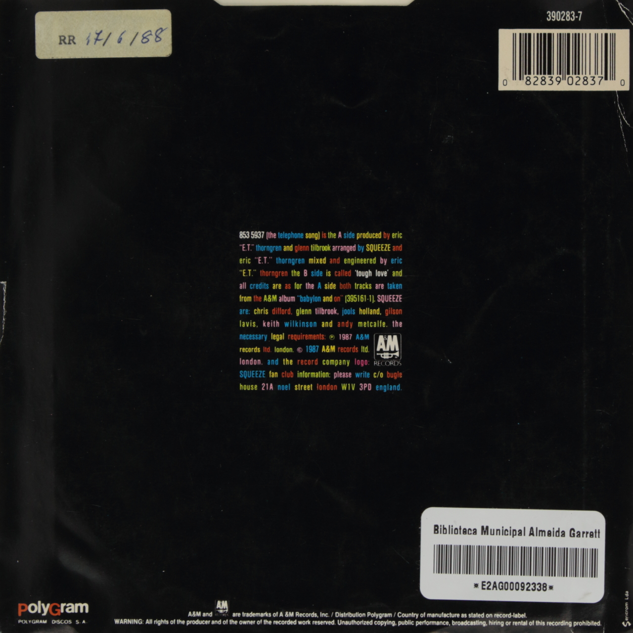 853-5937 (The Telephone Song)