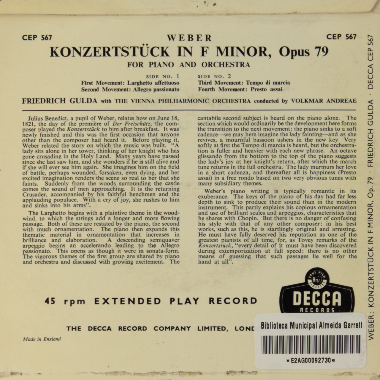 Weber: Konzertstück in F minor
