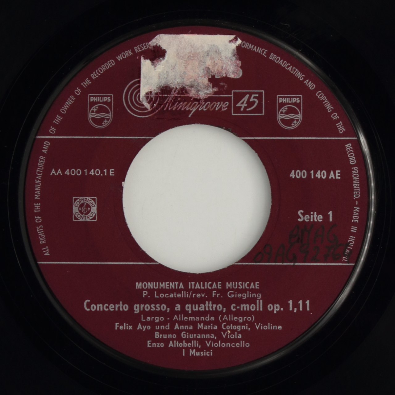 Locatelli: Concerto grosso, a quattro, in C minor op. 1 no. 11