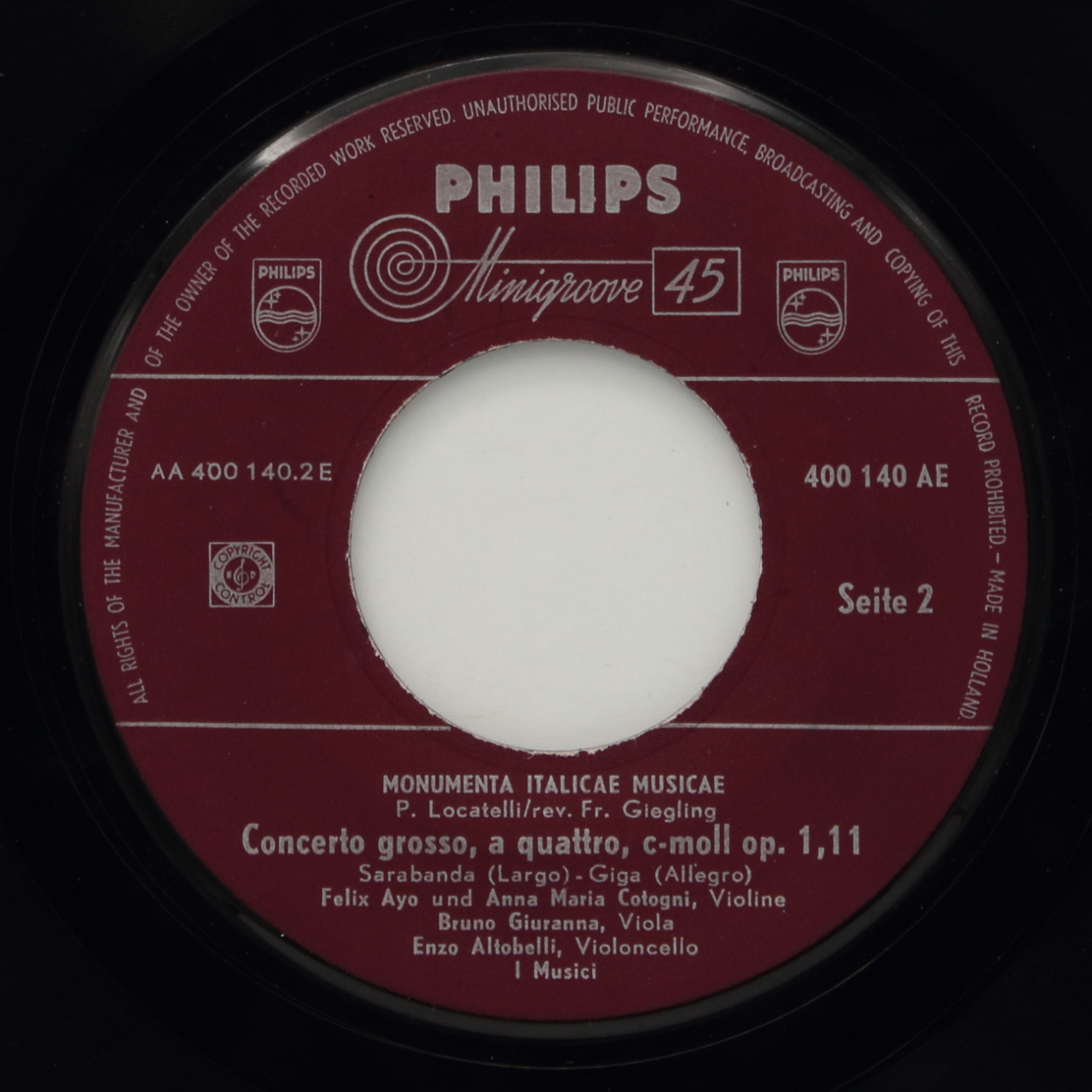 Locatelli: Concerto grosso, a quattro, in C minor op. 1 no. 11