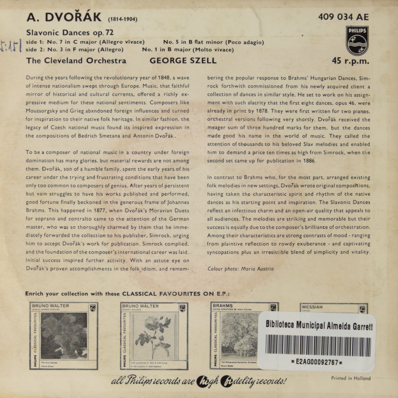 Dvorak: Slavonic Dances Op. 72