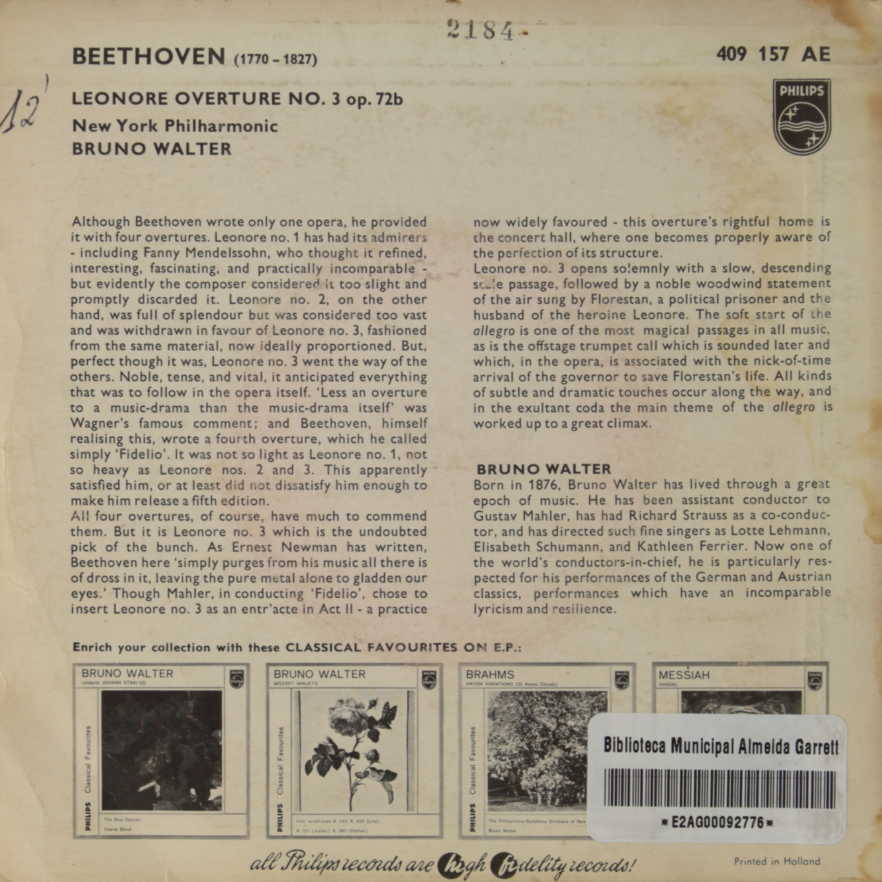 Beethoven: Leonore-Overture No. 3
