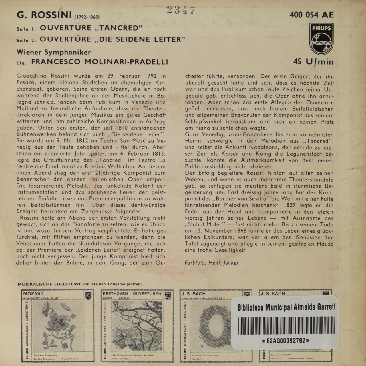 Rossini: Seidene Leiter; Tancred