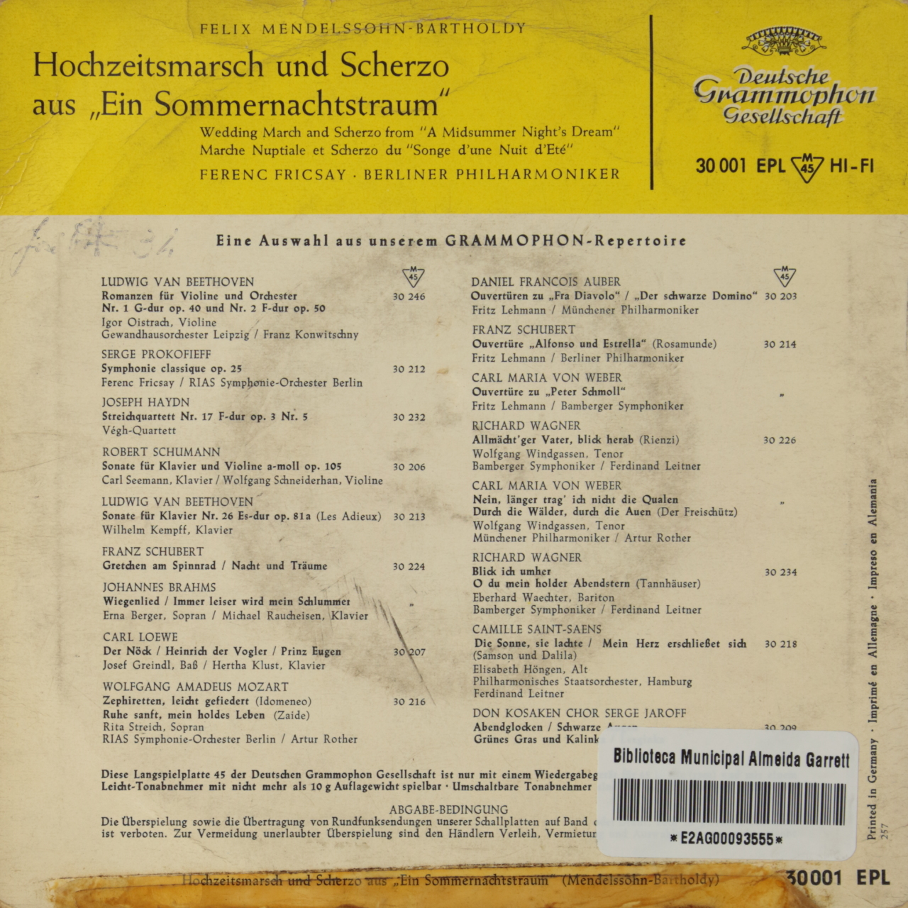 Mendelssohn: Hochzeitsmarsch und Scherzo aus: Ein Sommernachstraum