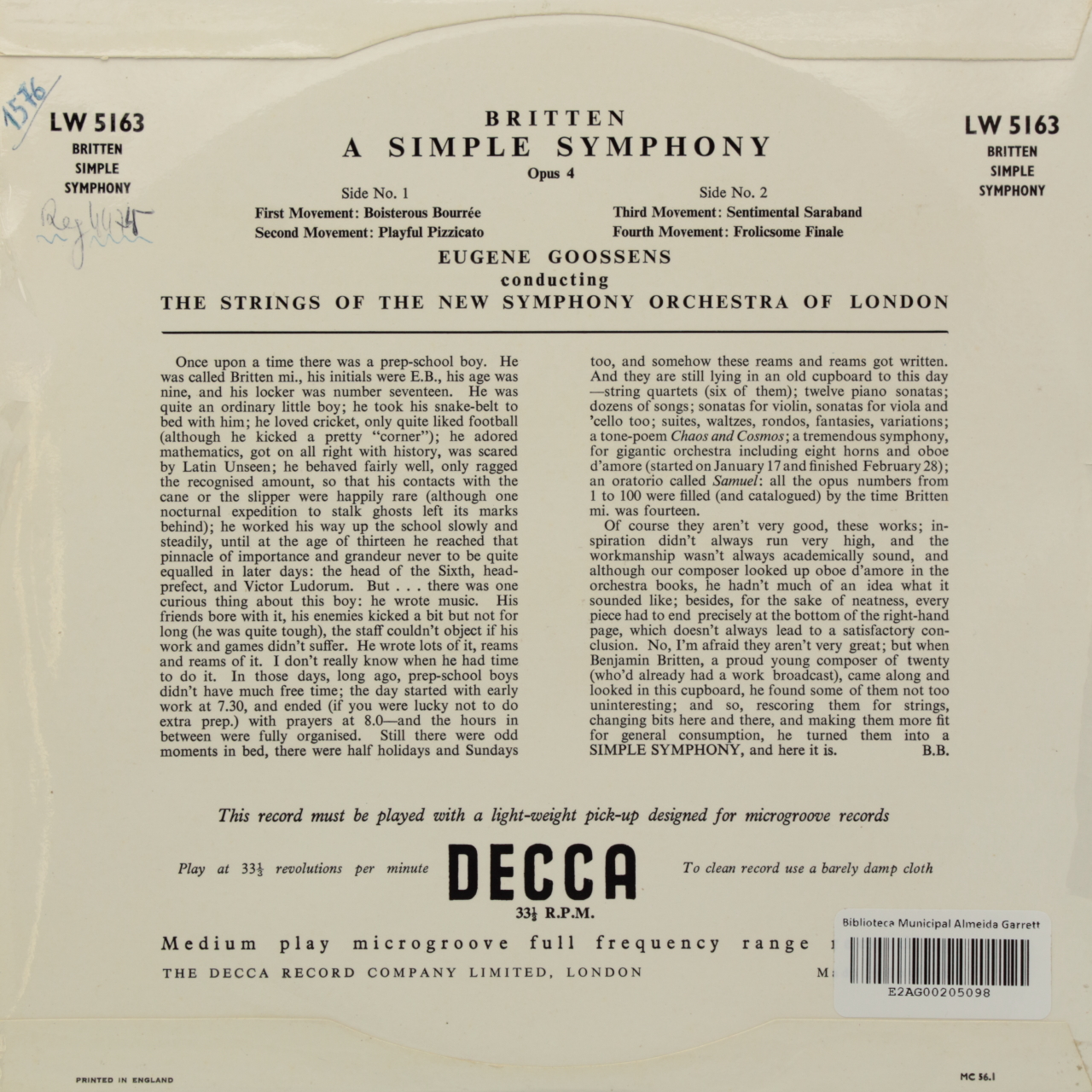 Britten: A Simple Symphony