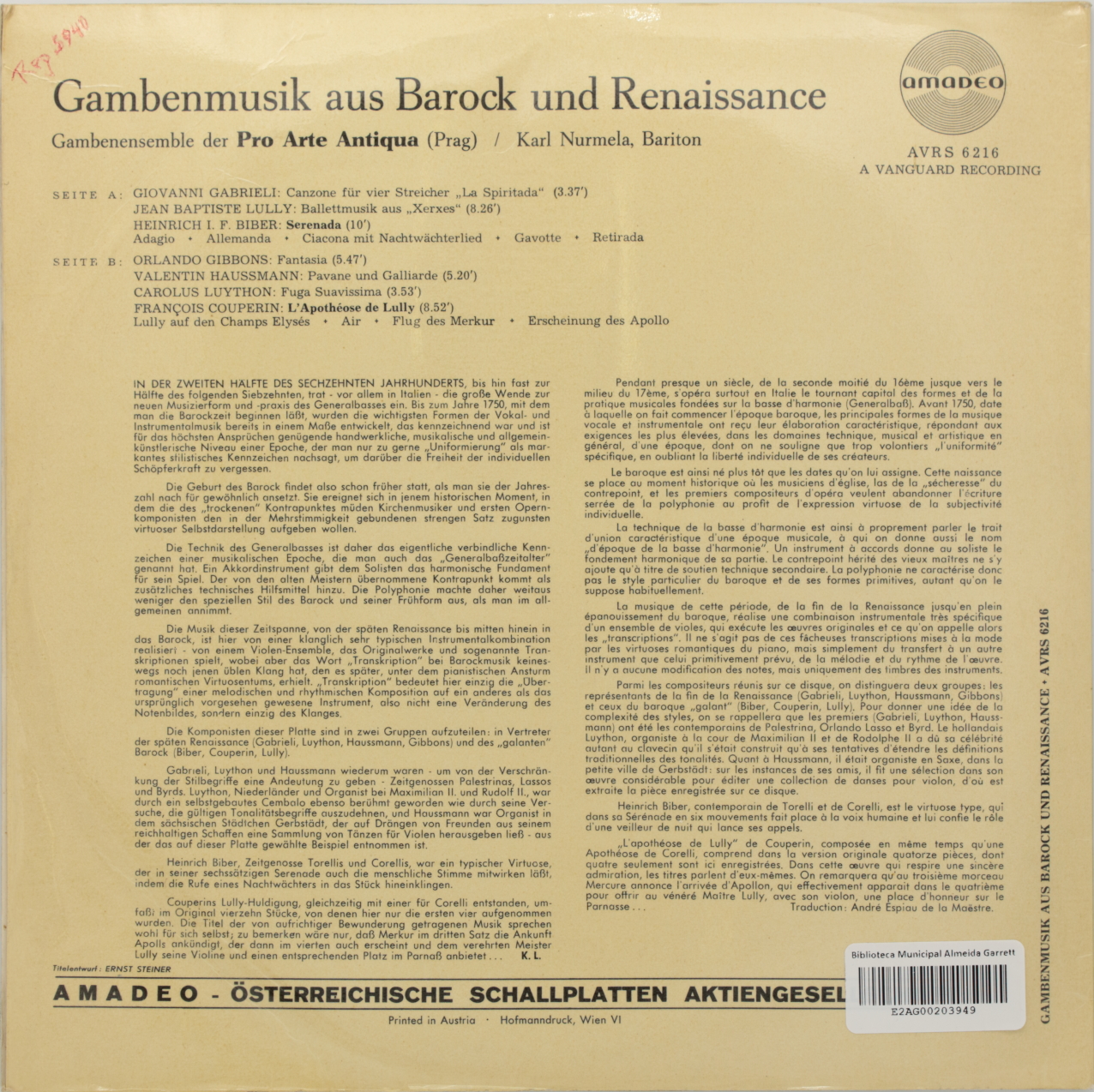 Gambenmusik aus Barock und Renaissance