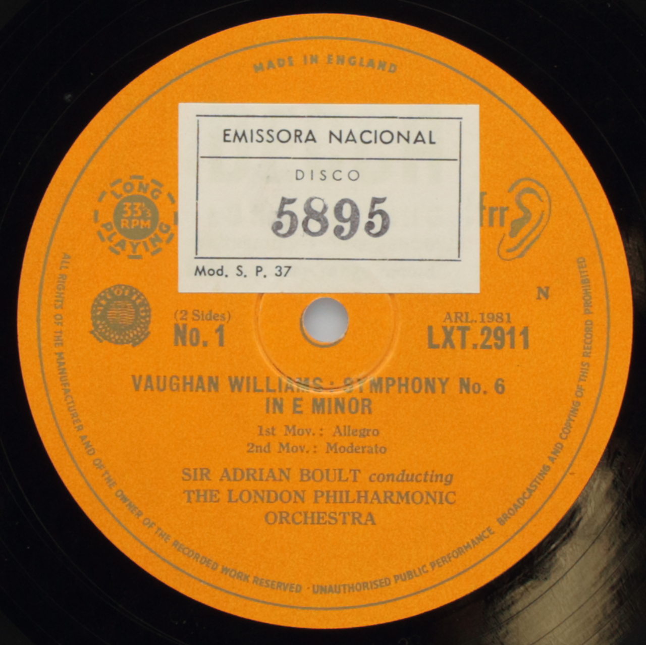 Vaughan Williams: Symphony No. 6 in E Minor
