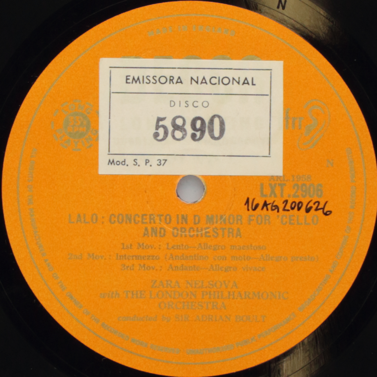 Lalo: Concerto in D minor for Cello and Orchestra / Saint-Saens: Concerto Nº 1 in A minor for Cello