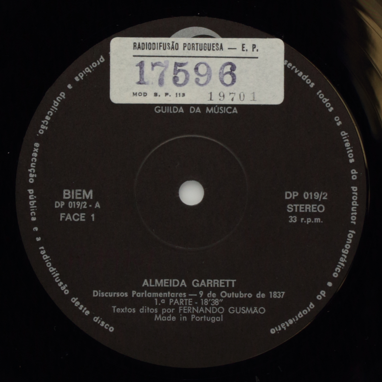 Almeida Garrett: Discursos Parlamentares - 9 de Outubro de 1837