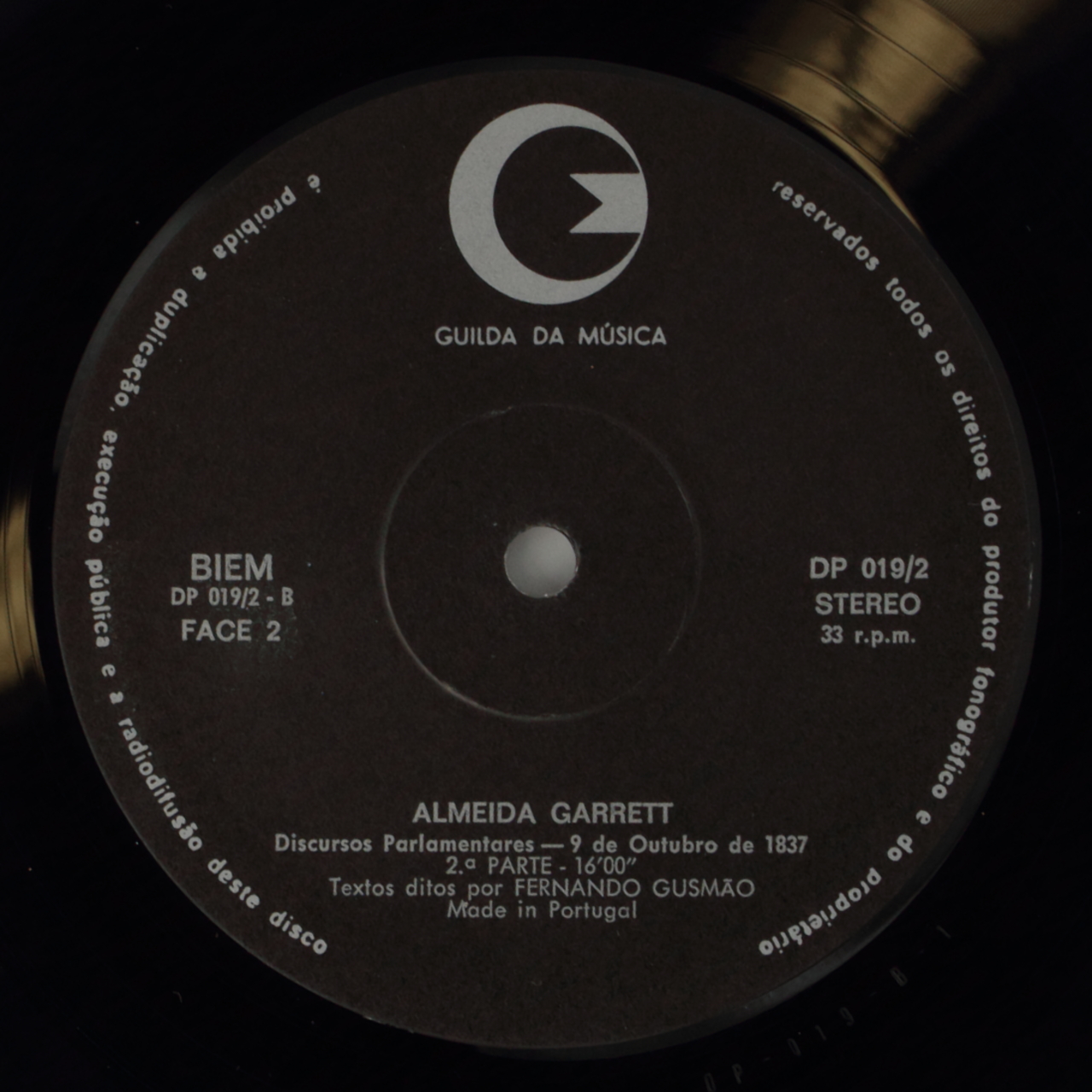 Almeida Garrett: Discursos Parlamentares - 9 de Outubro de 1837