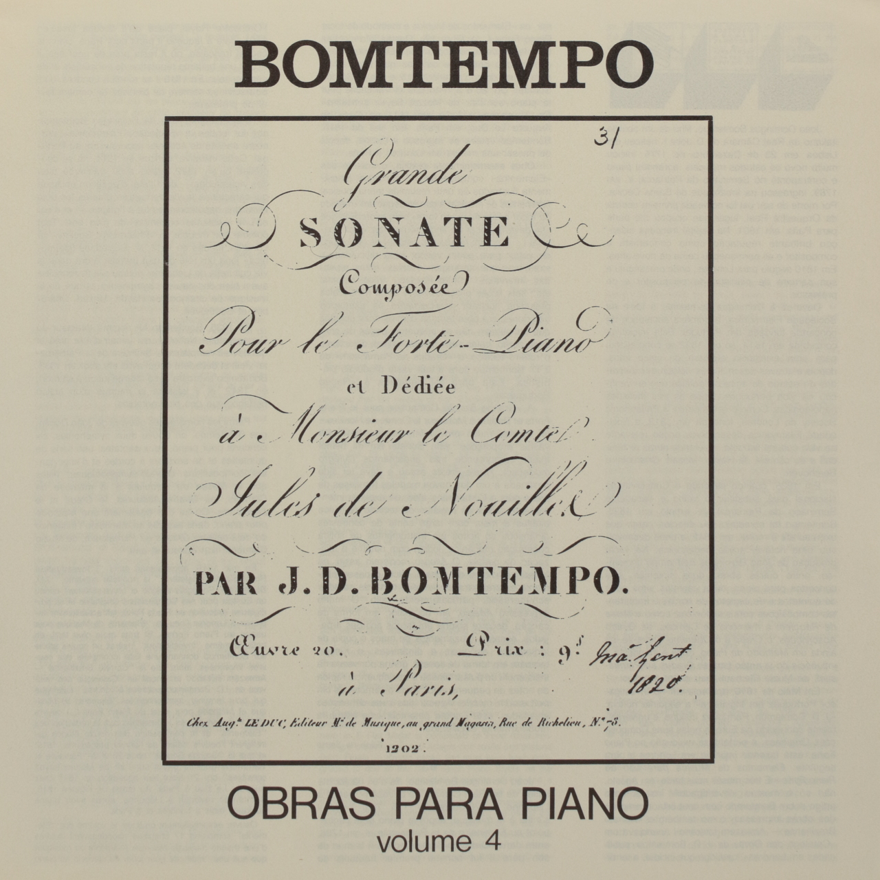 Bomtempo: Obras para Piano - Volume 4