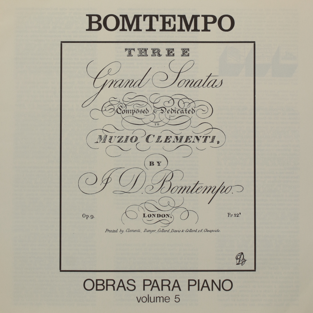 Bomtempo: Obras para Piano - Volume 5