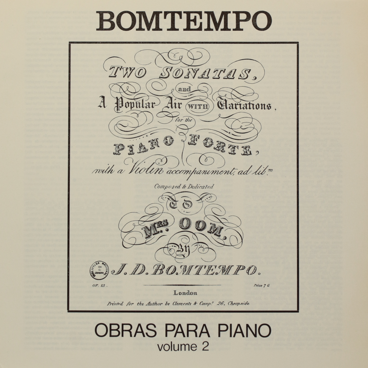 Bomtempo: Obras para Piano - Volume 2
