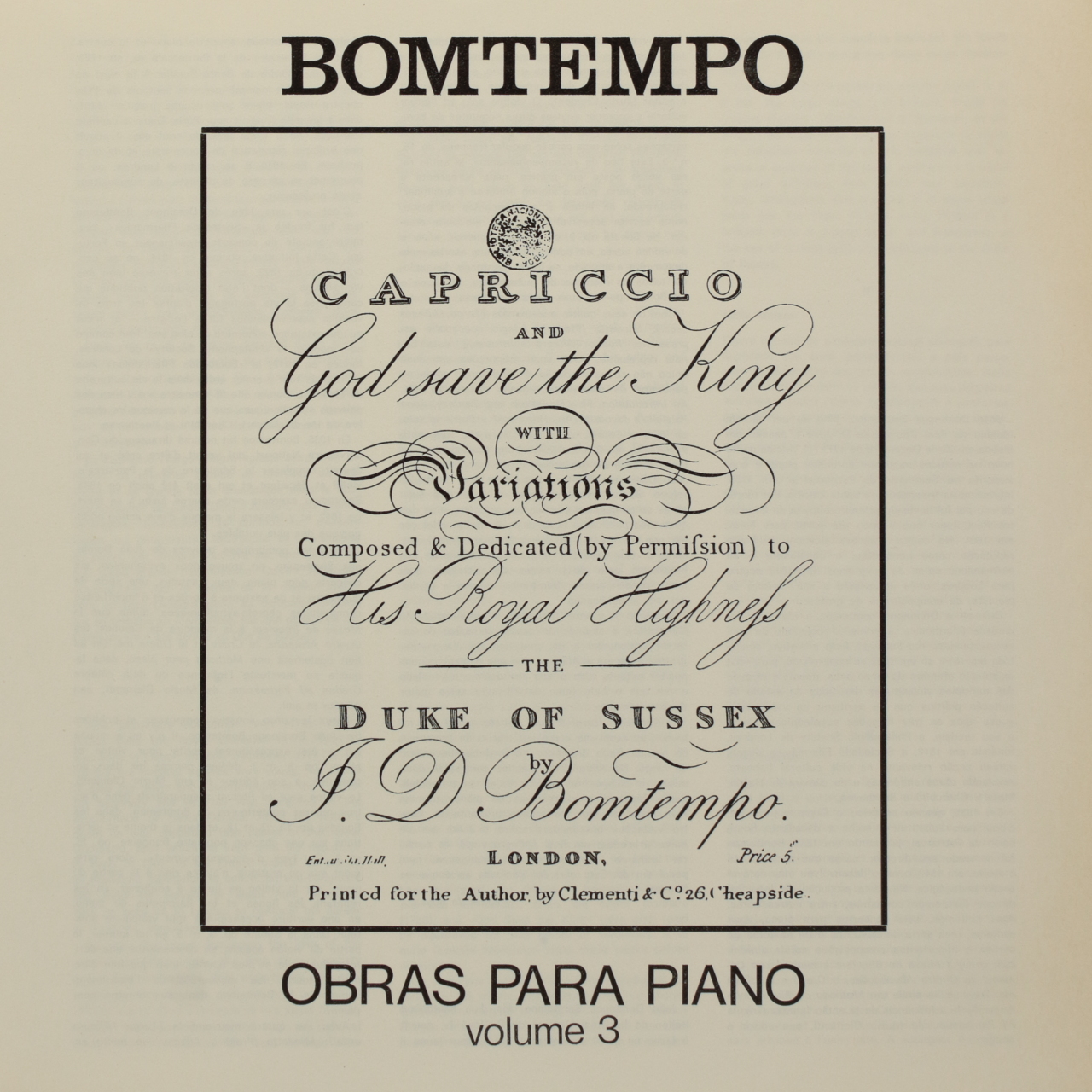 Bomtempo: Obras para Piano - Volume 3