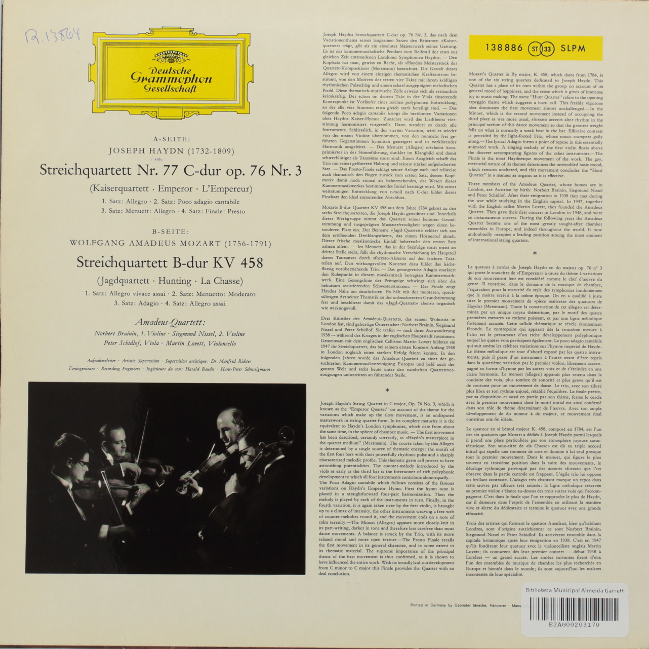Haydn: Kaiserquartett (Emperor) / Mozart: Jagdquartett (Hunting)