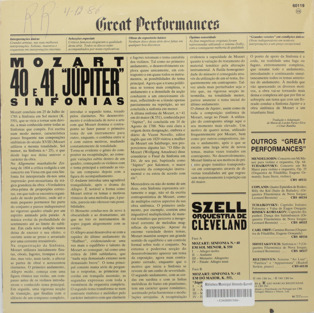 Mozart: Sinfonias 40 e 41, 