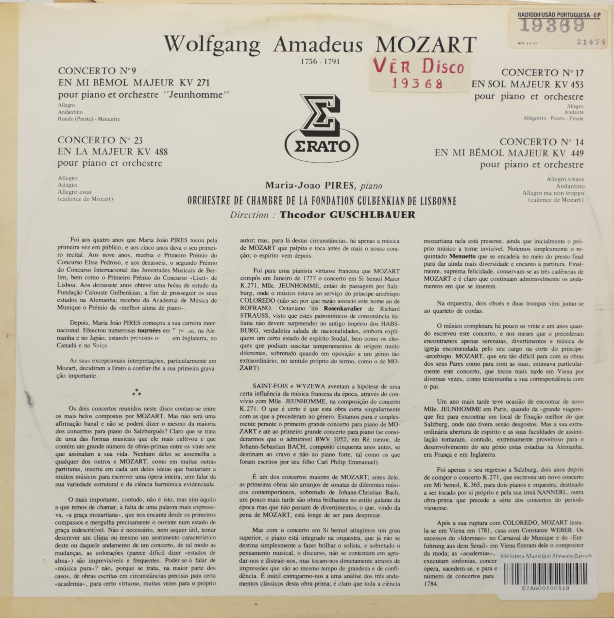 Mozart: Quatre Concertos pour Piano