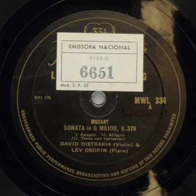 Mozart: Sonata in G major, K. 379; Sonata in B flat major, K.454