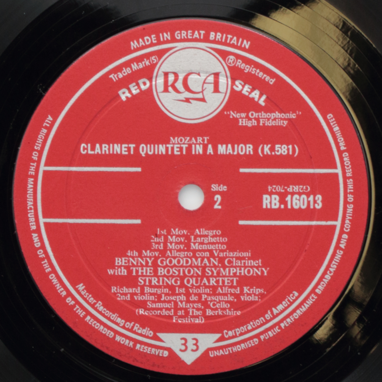 Mozart: Concerto for Clarinet and Orchestra; Clarinet Quintet