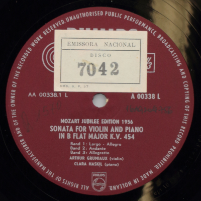 Mozart: Sonata for Violin and Piano in B flat major K.V. 454; Sonata for Violin and Piano in B flat