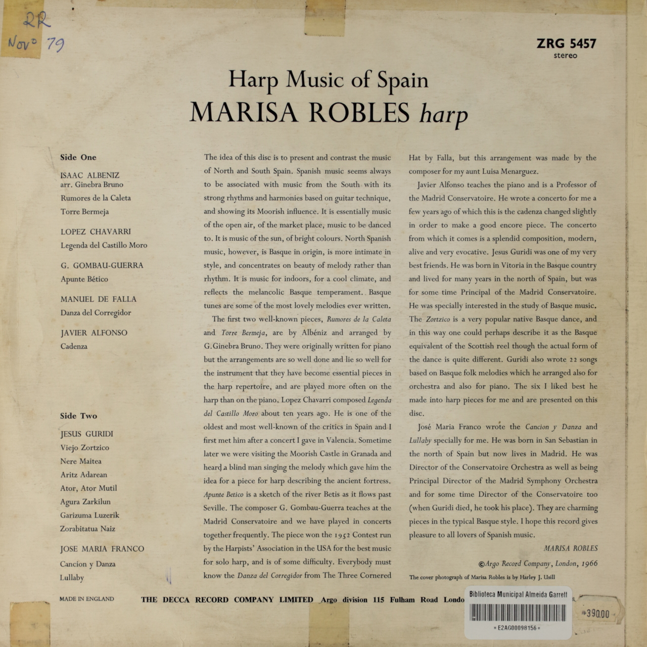Harp Music of Spain
