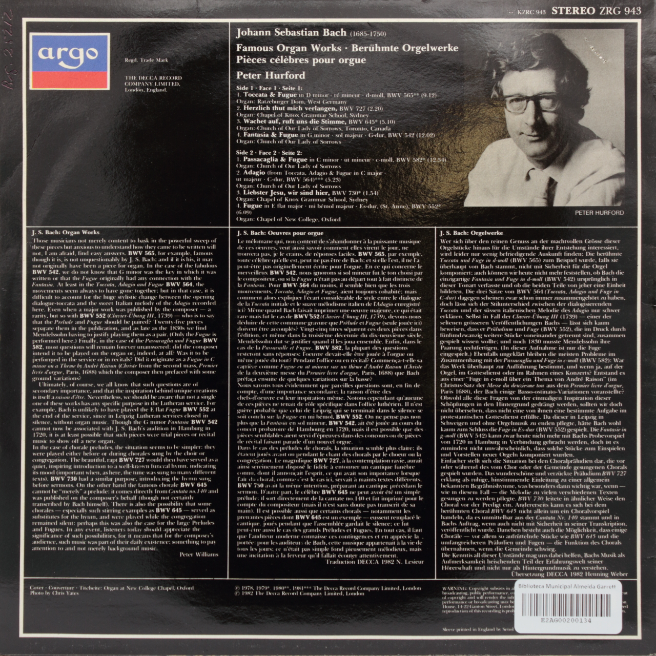 Bach: Famous Organ Works