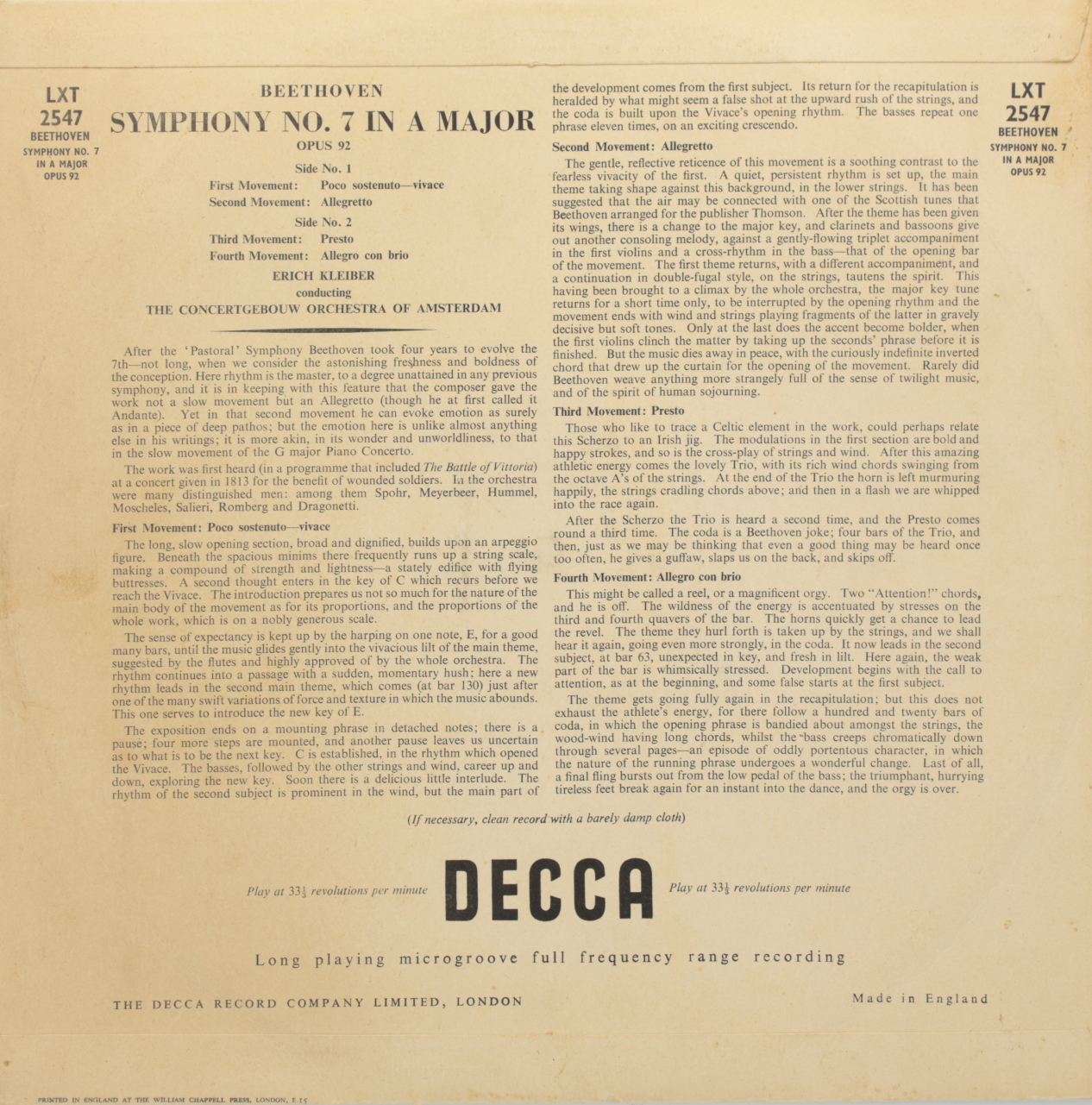 Beethoven: Symphony No. 7 in A major, Opus 92