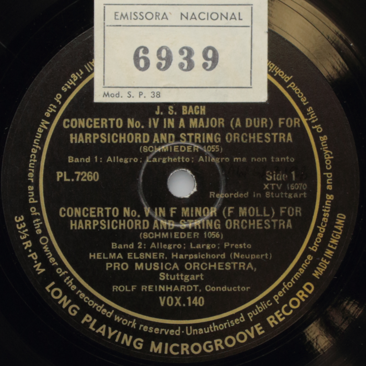 Bach: Three Concertos for Hapsichord and String Orchestra