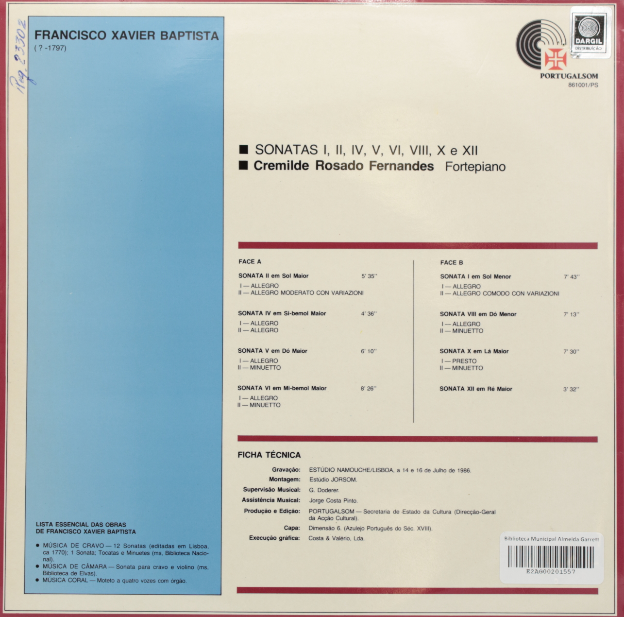 Xavier Baptista: Sonatas