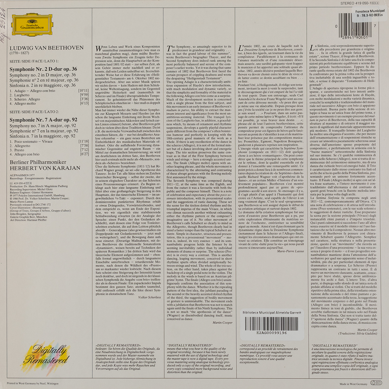 Beethoven: Symphonien Nº 2 & 7