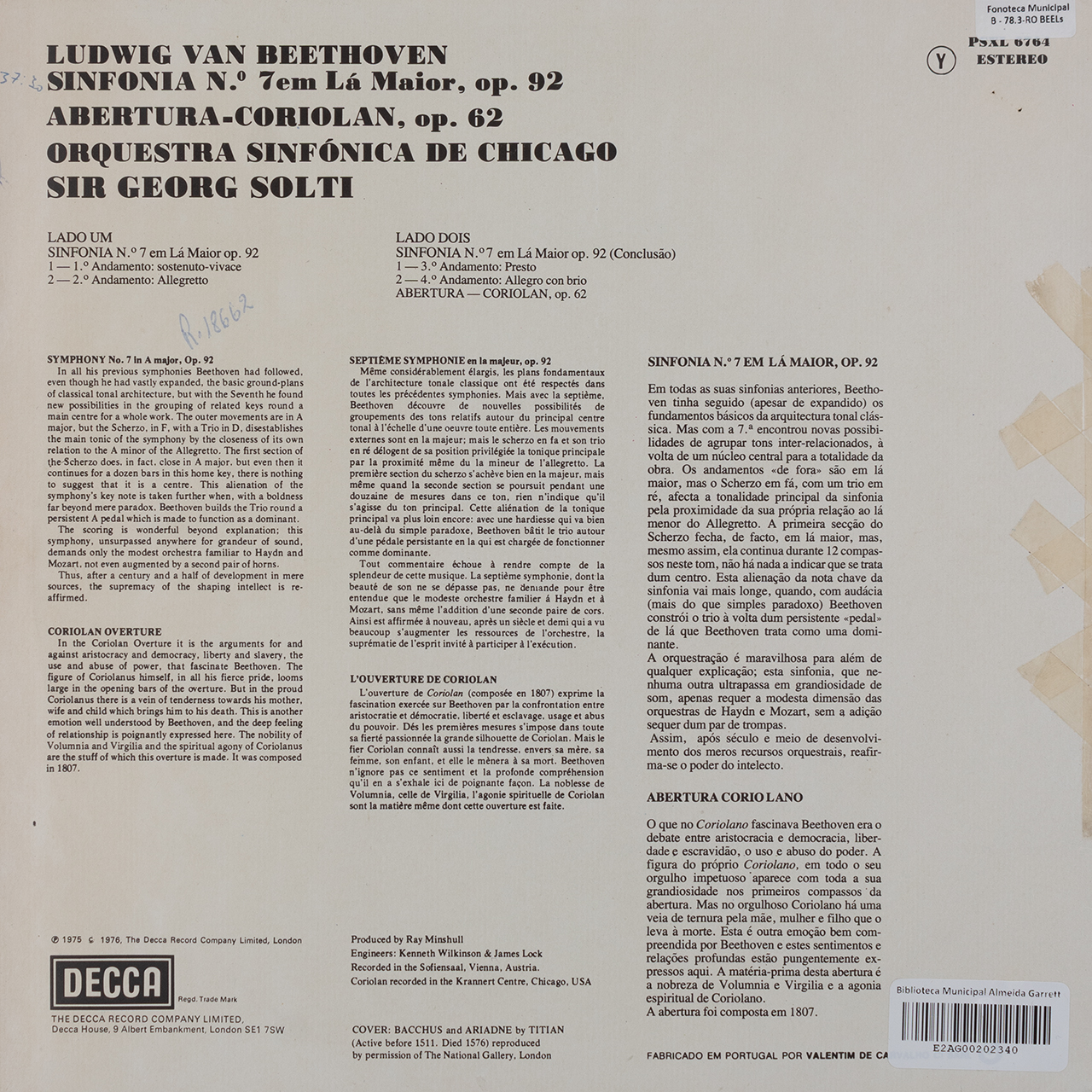 Beethoven: Sinfonia Nº 7 em Lá maior, Op. 92; Abertura-Corolian, Op. 62