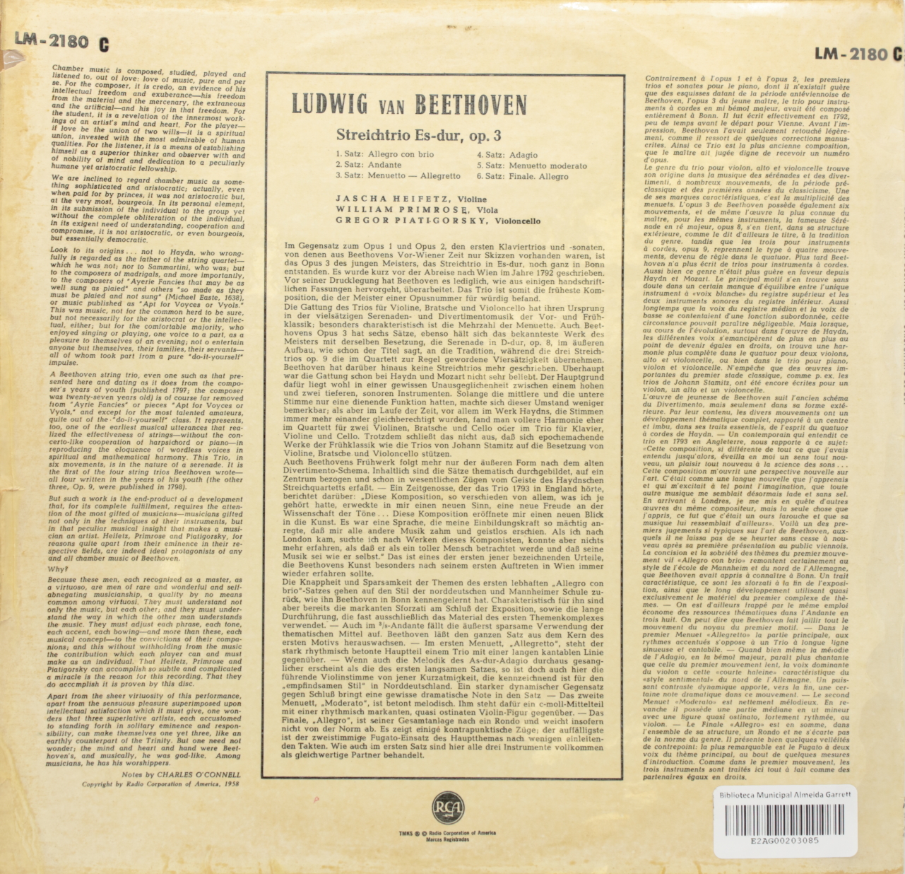 Beethoven: Streichtrio Es-dur, op. 3