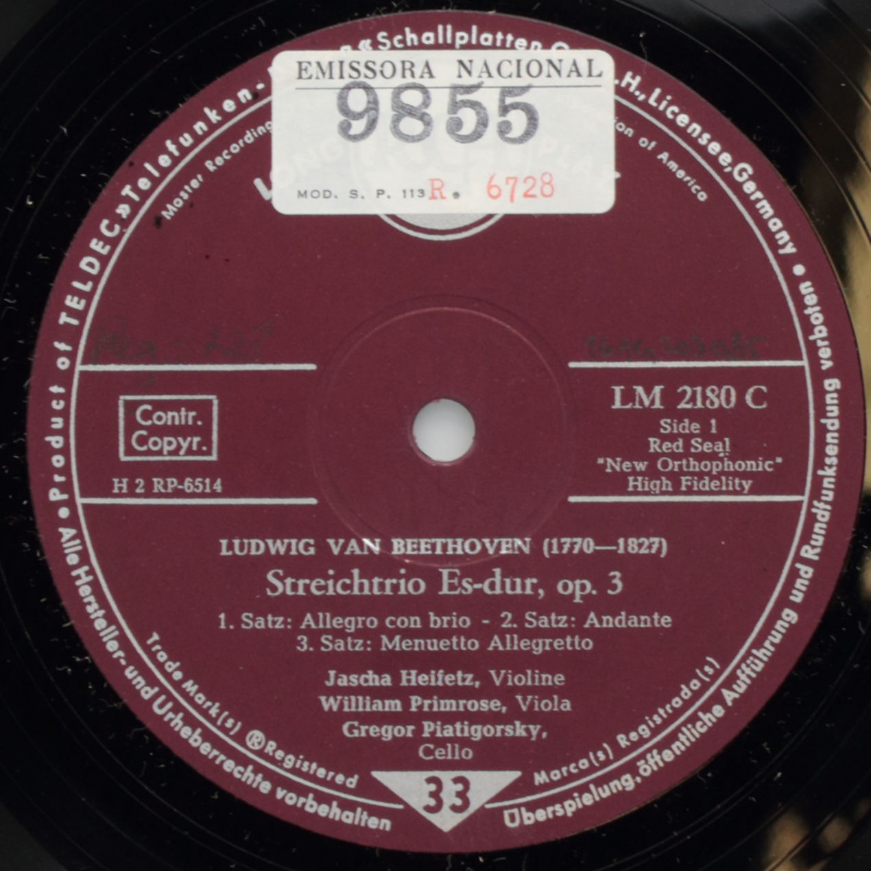 Beethoven: Streichtrio Es-dur, op. 3