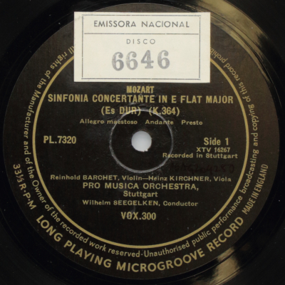 Mozart: Sinfonia Concertante in E Flat Major K. 364; Sinfonia Concertante in E Flat Major K. 297b