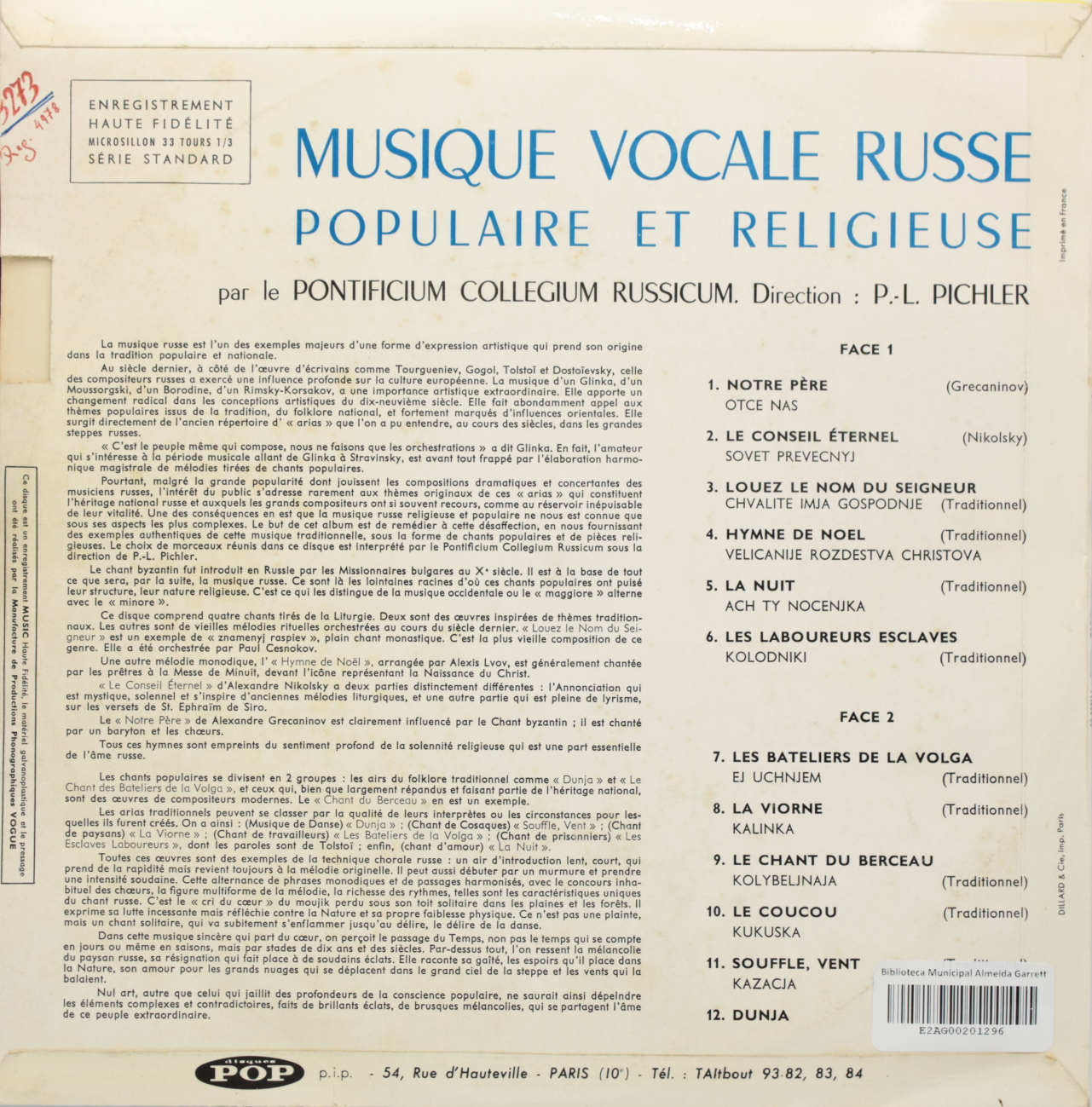 Musique vocale russe, Populaire et religieuse