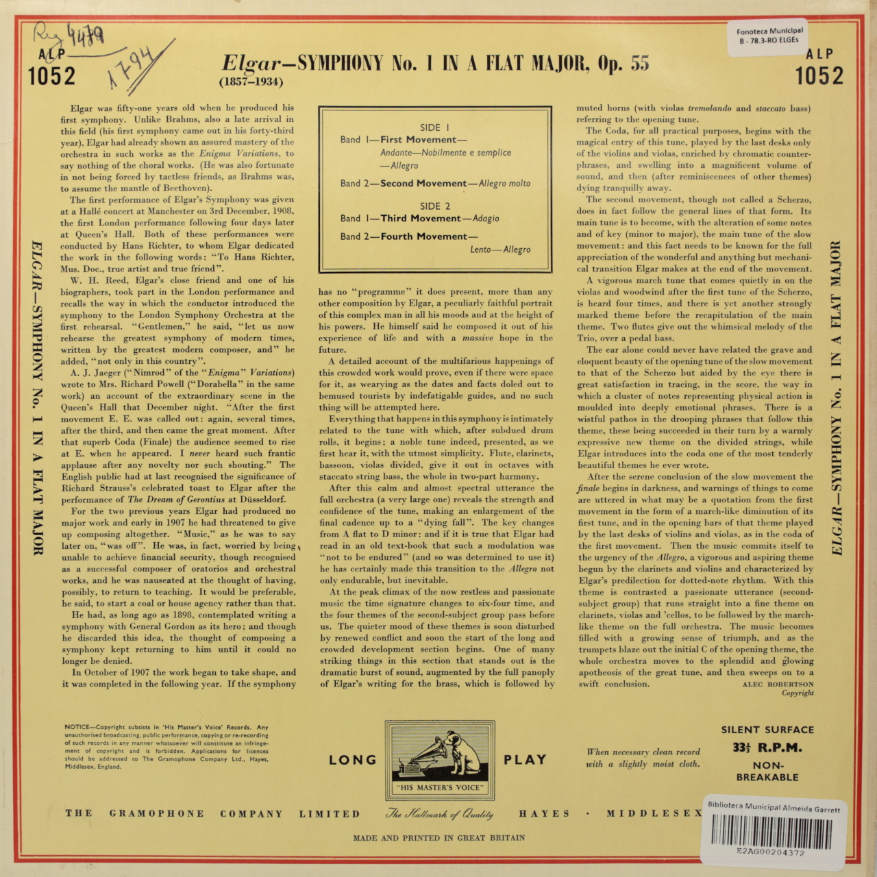 Elgar: Symphony Nº 1 in A Flat major, Op. 55